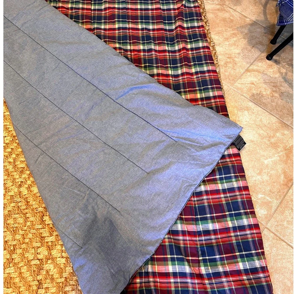 Ralph Lauren Twin Comforter Set 2 Twin Multi Plaid Cotton Good USA Made Bedding